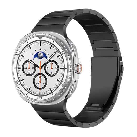 For Samsung Galaxy Watch8 / Watch8 Classic Integrated One Bead Stainless Steel Watch Band(Black)