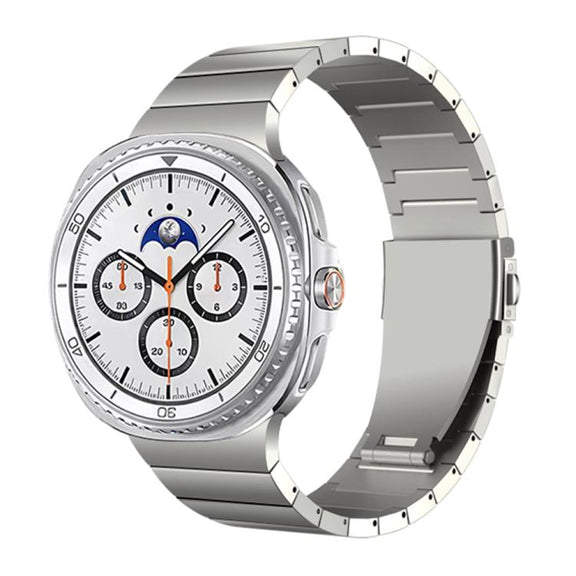 For Samsung Galaxy Watch8 / Watch8 Classic Integrated One Bead Stainless Steel Watch Band(Titanium Color)