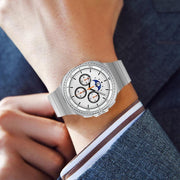 For Samsung Galaxy Watch8 / Watch8 Classic Integrated One Bead Stainless Steel Watch Band(Silver)