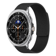 For Samsung Galaxy Watch8 / 8 Classic Lychee Texture Soft Magnetic Silicone Watch Band(Black)