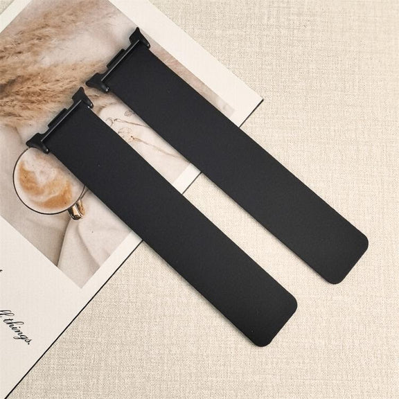 For Samsung Galaxy Watch8 / 8 Classic Lychee Texture Soft Magnetic Silicone Watch Band(Black)
