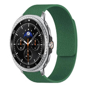 For Samsung Galaxy Watch8 / 8 Classic Lychee Texture Soft Magnetic Silicone Watch Band(Green)