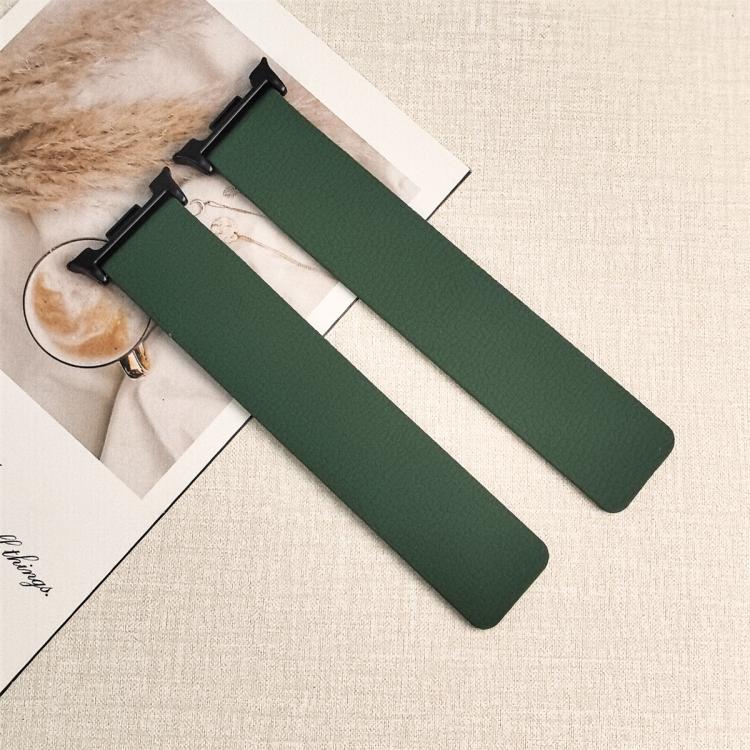 For Samsung Galaxy Watch8 / 8 Classic Lychee Texture Soft Magnetic Silicone Watch Band(Green)