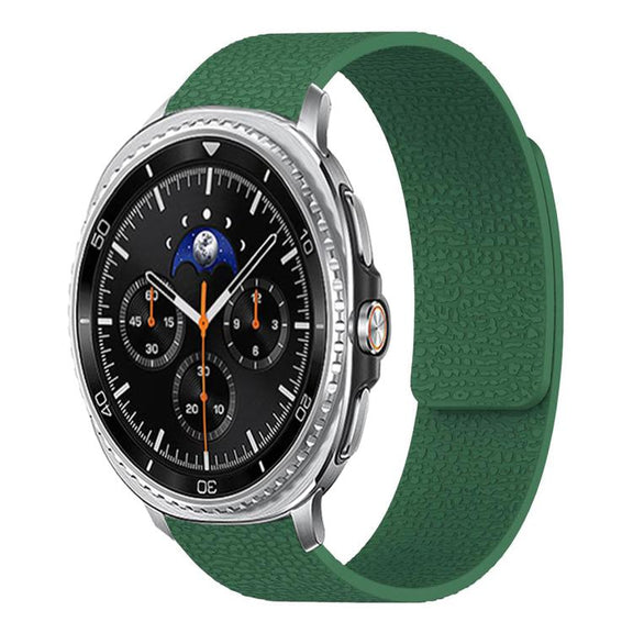 For Samsung Galaxy Watch8 / 8 Classic Lychee Texture Soft Magnetic Silicone Watch Band(Green)