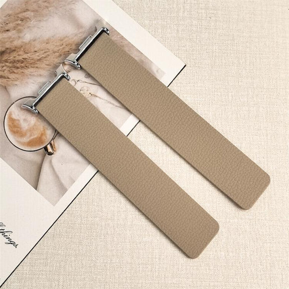 For Samsung Galaxy Watch8 / 8 Classic Lychee Texture Soft Magnetic Silicone Watch Band(Stone Color)