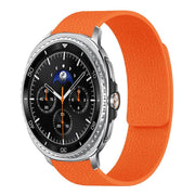 For Samsung Galaxy Watch8 / 8 Classic Lychee Texture Soft Magnetic Silicone Watch Band(Orange)