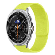 For Samsung Galaxy Watch8 / 8 Classic Lychee Texture Soft Magnetic Silicone Watch Band(Fluorescent Green)