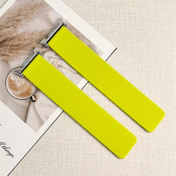 For Samsung Galaxy Watch8 / 8 Classic Lychee Texture Soft Magnetic Silicone Watch Band(Fluorescent Green)