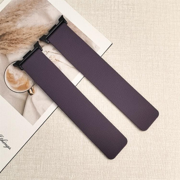 For Samsung Galaxy Watch8 / 8 Classic Lychee Texture Soft Magnetic Silicone Watch Band(Purple)