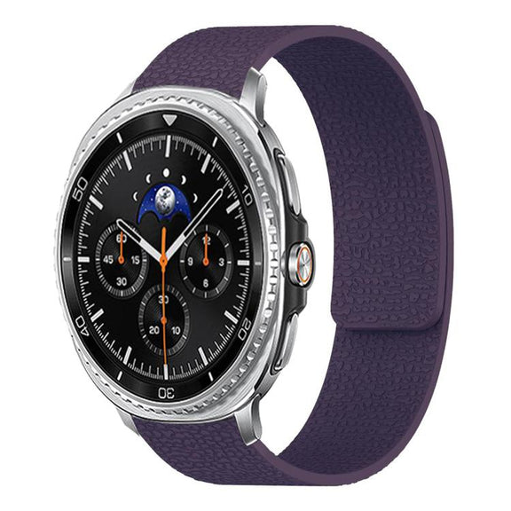 For Samsung Galaxy Watch8 / 8 Classic Lychee Texture Soft Magnetic Silicone Watch Band(Purple)