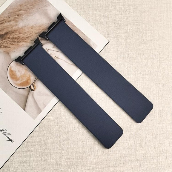 For Samsung Galaxy Watch8 / 8 Classic Lychee Texture Soft Magnetic Silicone Watch Band(Blue Gray)
