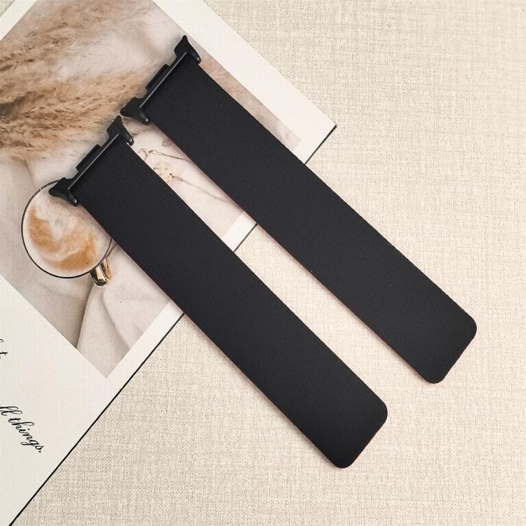 For Samsung Galaxy Watch8 / 8 Classic Lychee Texture Soft Magnetic Silicone Watch Band(Black Orange)