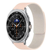 For Samsung Galaxy Watch8 / 8 Classic Lychee Texture Soft Magnetic Silicone Watch Band(Milk Tea White)