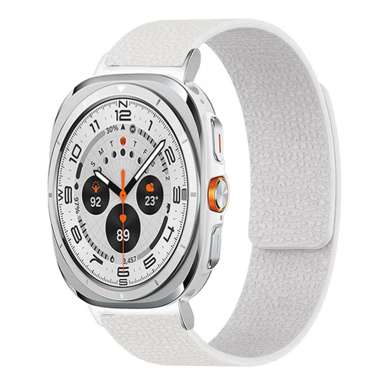 For Samsung Galaxy Watch Ultra 47mm / Ultra 2025 Lychee Texture Soft Magnetic Silicone Watch Band(White) - free shipping - PMC TechLife - Order now!