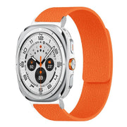 For Samsung Galaxy Watch Ultra 47mm / Ultra 2025 Lychee Texture Soft Magnetic Silicone Watch Band(Orange)