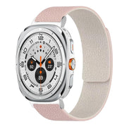 For Samsung Galaxy Watch Ultra 47mm / Ultra 2025 Lychee Texture Soft Magnetic Silicone Watch Band(Pink Starlight)