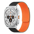 For Samsung Galaxy Watch Ultra 47mm / Ultra 2025 Lychee Texture Soft Magnetic Silicone Watch Band(Black Orange) - free shipping - PMC TechLife - Order now!