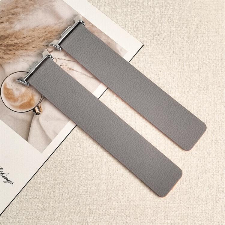 For Samsung Galaxy Watch Ultra 47mm / Ultra 2025 Lychee Texture Soft Magnetic Silicone Watch Band(Gray Orange) - free shipping - PMC TechLife - Order now!