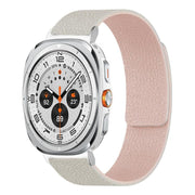 For Samsung Galaxy Watch Ultra 47mm / Ultra 2025 Lychee Texture Soft Magnetic Silicone Watch Band(Starlight Pink)
