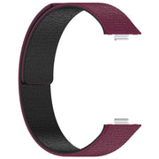 For Huawei Watch Fit4 / Fit4 Pro / Fit3 Lychee Texture Soft Magnetic Silicone Watch Band(Wine Black)