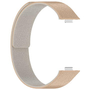 For Huawei Watch Fit4 / Fit4 Pro / Fit3 Lychee Texture Soft Magnetic Silicone Watch Band(Milk Tea White)