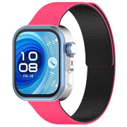 For Huawei Watch Fit4 / Fit4 Pro / Fit3 Lychee Texture Soft Magnetic Silicone Watch Band(Pink Black)