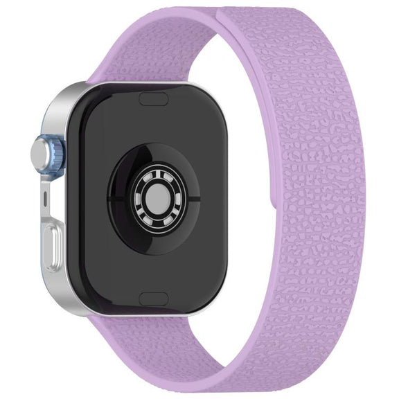 For Huawei Watch Fit4 / Fit4 Pro / Fit3 Lychee Texture Soft Magnetic Silicone Watch Band(Light Purple)