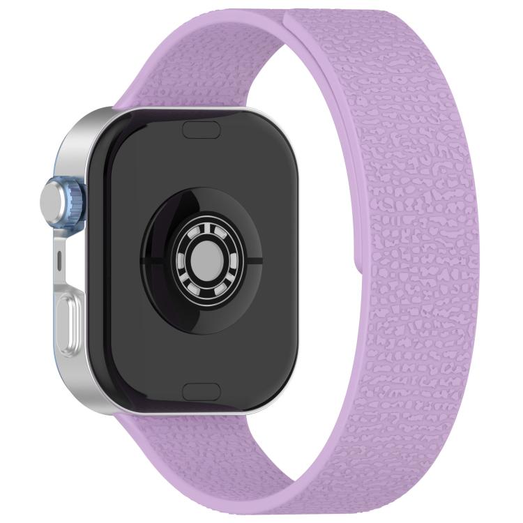 For Huawei Watch Fit4 / Fit4 Pro / Fit3 Lychee Texture Soft Magnetic Silicone Watch Band(Light Purple)