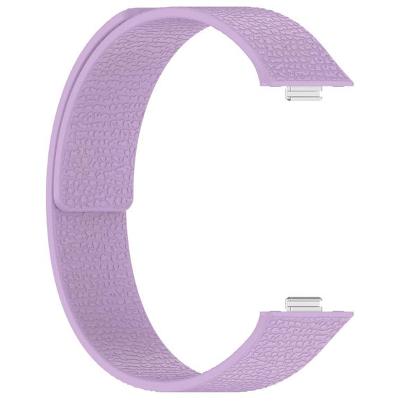 For Huawei Watch Fit4 / Fit4 Pro / Fit3 Lychee Texture Soft Magnetic Silicone Watch Band(Light Purple)