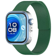 For Huawei Watch Fit4 / Fit4 Pro / Fit3 Lychee Texture Soft Magnetic Silicone Watch Band(Green)