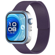 For Huawei Watch Fit4 / Fit4 Pro / Fit3 Lychee Texture Soft Magnetic Silicone Watch Band(Dark Purple)