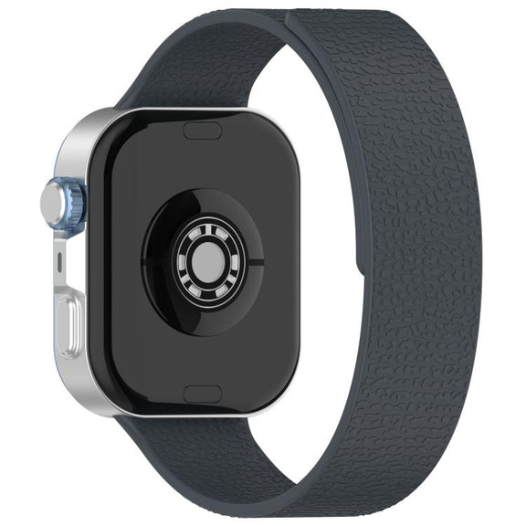 For Huawei Watch Fit4 / Fit4 Pro / Fit3 Lychee Texture Soft Magnetic Silicone Watch Band(Dark Gray)