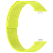 For Huawei Watch Fit4 / Fit4 Pro / Fit3 Lychee Texture Soft Magnetic Silicone Watch Band(Fluorescent Green)