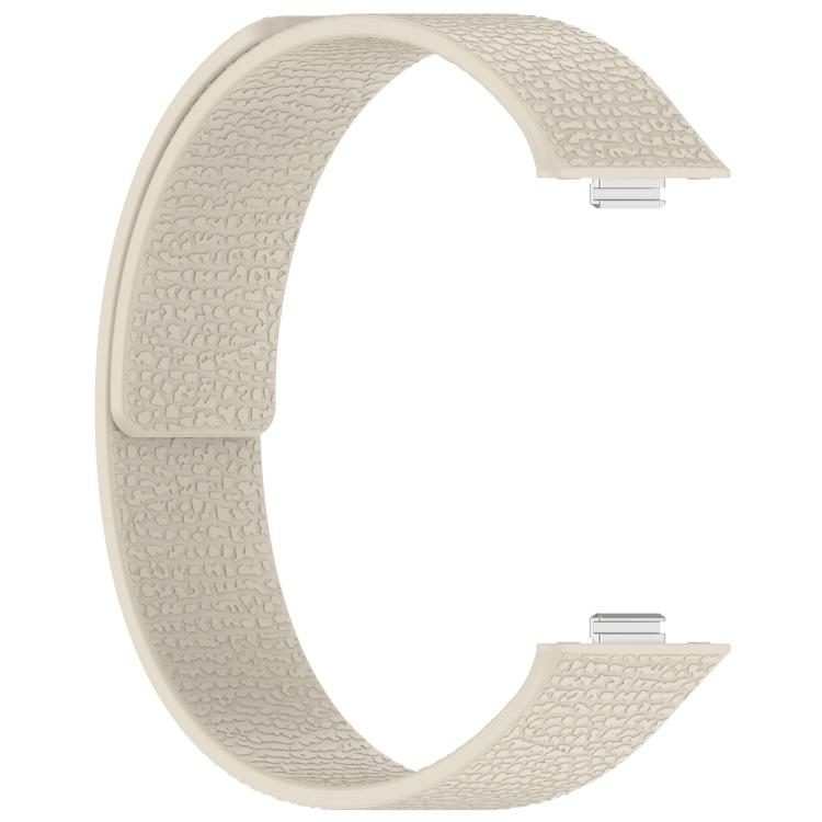 For Huawei Watch Fit4 / Fit4 Pro / Fit3 Lychee Texture Soft Magnetic Silicone Watch Band(Starlight)