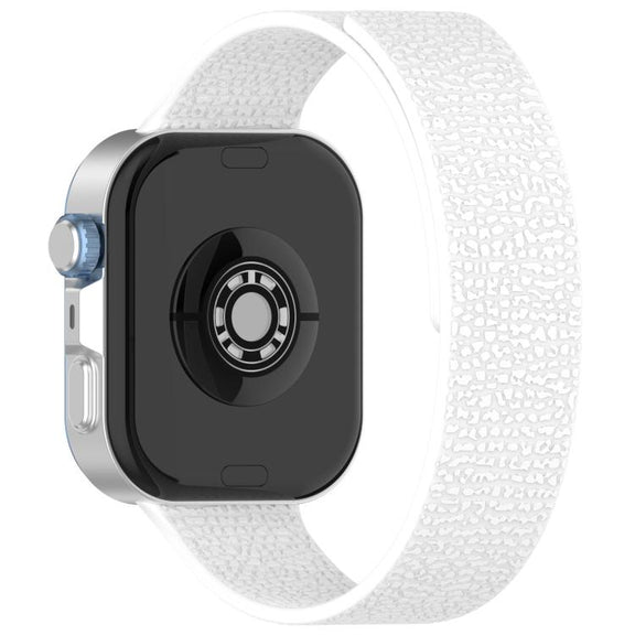For Huawei Watch Fit4 / Fit4 Pro / Fit3 Lychee Texture Soft Magnetic Silicone Watch Band(White)