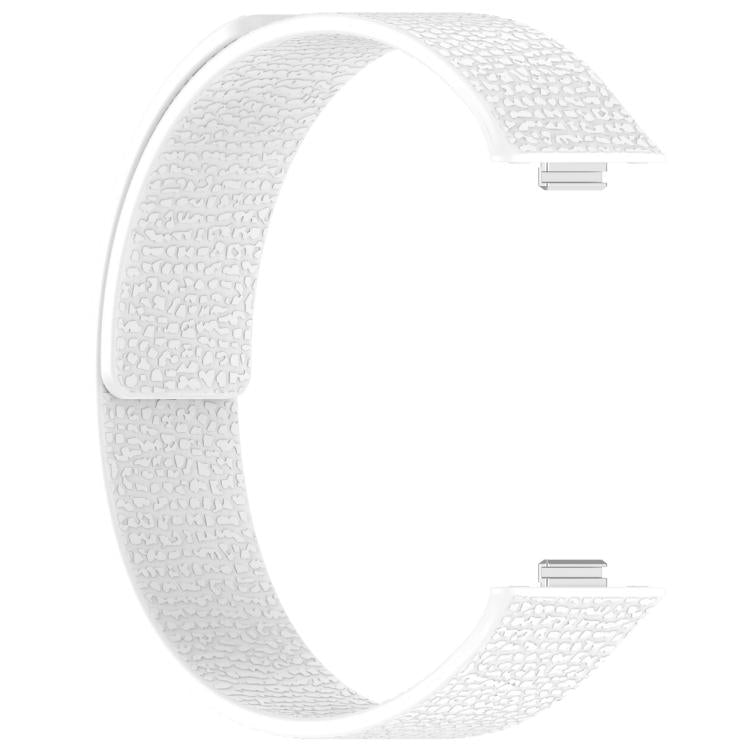 For Huawei Watch Fit4 / Fit4 Pro / Fit3 Lychee Texture Soft Magnetic Silicone Watch Band(White)