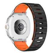 For Samsung Galaxy Watch8 / Watch8 Classic Norman Magnetic Silicone Watch Band(Black Orange)