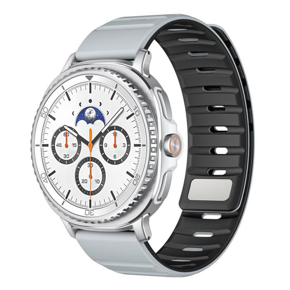 For Samsung Galaxy Watch8 / Watch8 Classic Norman Magnetic Silicone Watch Band(Light Gray Black)