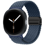 For Samsung Galaxy Watch8 / Watch8 Classic Loop Magnetic Buckle Braided Nylon Watch Band(Deep Blue)