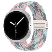 For Samsung Galaxy Watch8 / Watch8 Classic Loop Magnetic Buckle Braided Nylon Watch Band(Gray Powder Blue)