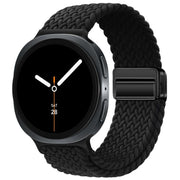 For Samsung Galaxy Watch8 / Watch8 Classic Loop Magnetic Buckle Braided Nylon Watch Band(Black)