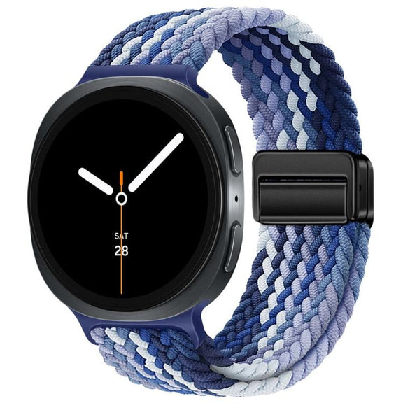 For Samsung Galaxy Watch8 / Watch8 Classic Loop Magnetic Buckle Braided Nylon Watch Band(Blueberry)
