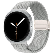 For Samsung Galaxy Watch8 / Watch8 Classic Loop Magnetic Buckle Braided Nylon Watch Band(Pearl White)