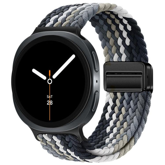 For Samsung Galaxy Watch8 / Watch8 Classic Loop Magnetic Buckle Braided Nylon Watch Band(Black Coquette)