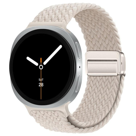For Samsung Galaxy Watch8 / Watch8 Classic Loop Magnetic Buckle Braided Nylon Watch Band(Starlight)
