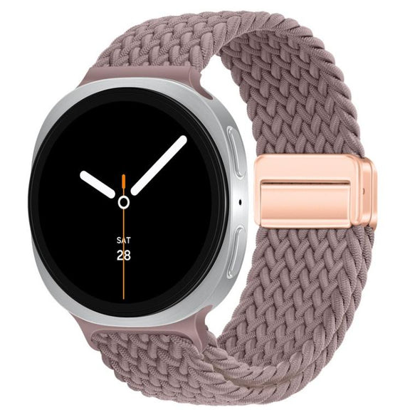 For Samsung Galaxy Watch8 / Watch8 Classic Loop Magnetic Buckle Braided Nylon Watch Band(Smoky Violet)