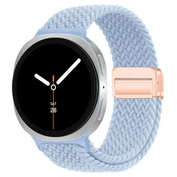 For Samsung Galaxy Watch8 / Watch8 Classic Loop Magnetic Buckle Braided Nylon Watch Band(Light Blue)