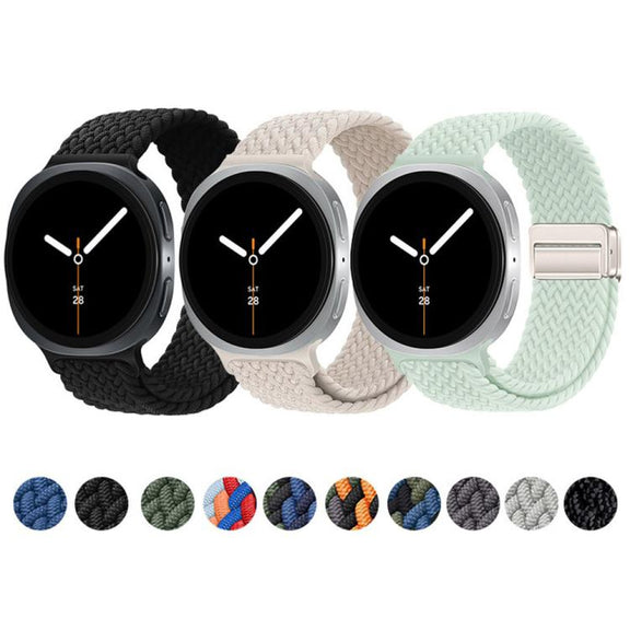 For Samsung Galaxy Watch8 / Watch8 Classic Loop Magnetic Buckle Braided Nylon Watch Band(Space Gray)