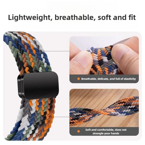 For Samsung Galaxy Watch8 / Watch8 Classic Loop Magnetic Buckle Braided Nylon Watch Band(Violet)