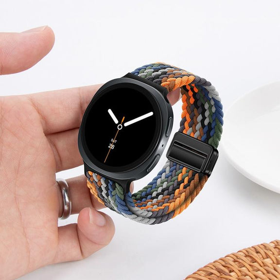 For Samsung Galaxy Watch8 / Watch8 Classic Loop Magnetic Buckle Braided Nylon Watch Band(Space Gray)